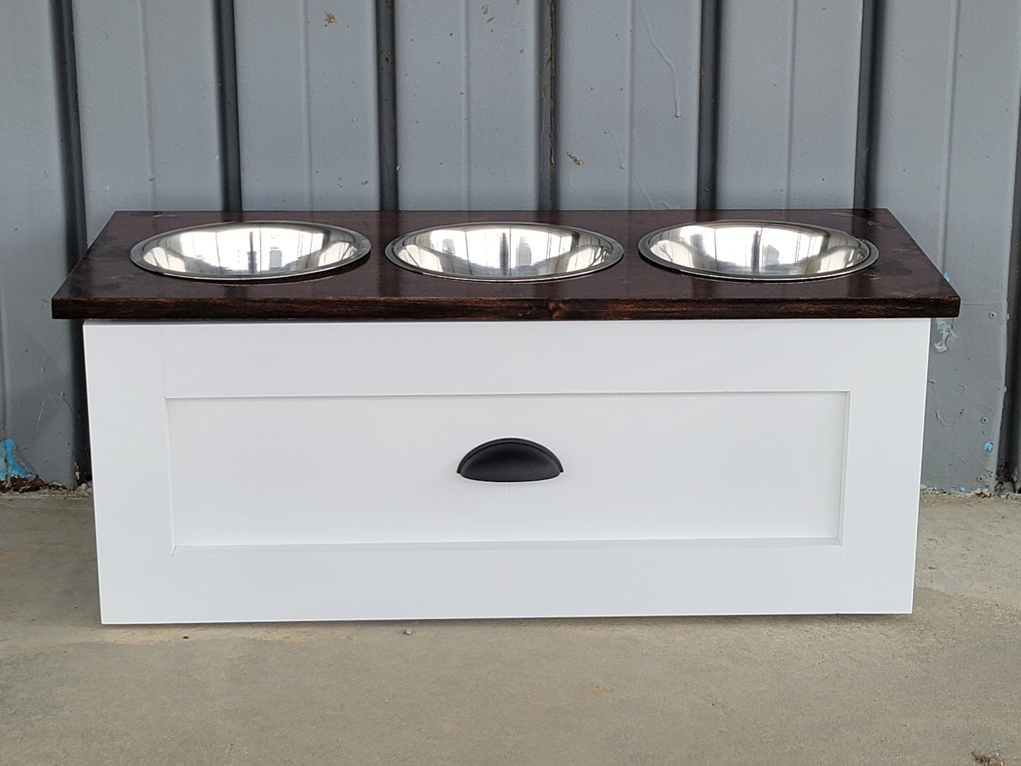 3 Bowl LARGE Raised Dog Bowl Feeding Station
