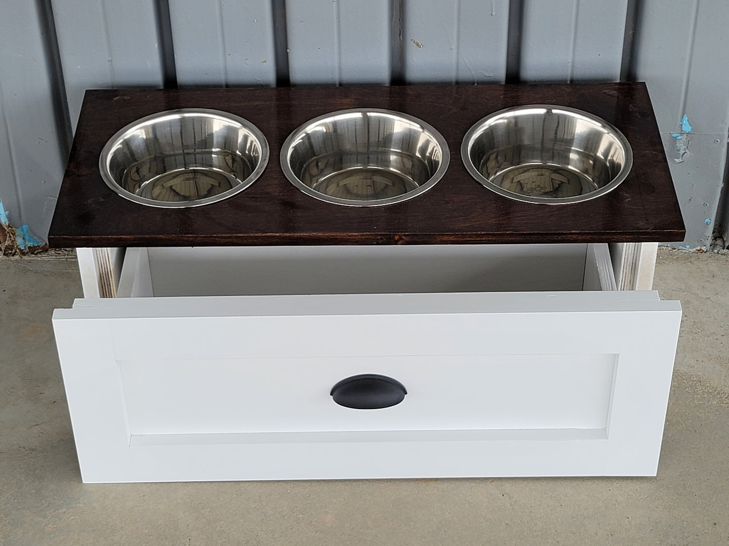3 Bowl LARGE Raised Dog Bowl Feeding Station