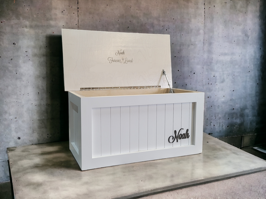 Shiplap Style Personalized Toy Box