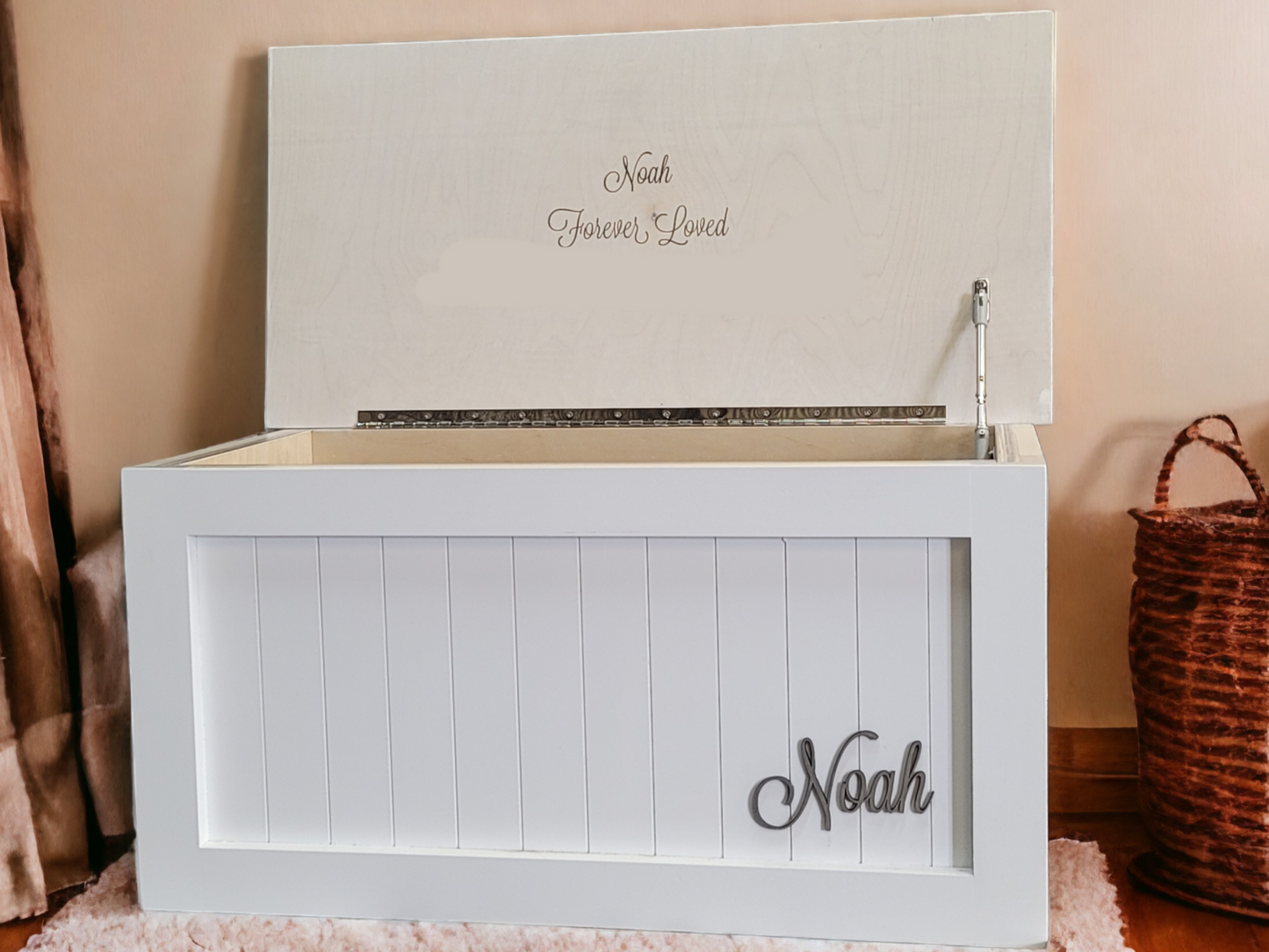 Shiplap Style Personalized Toy Box
