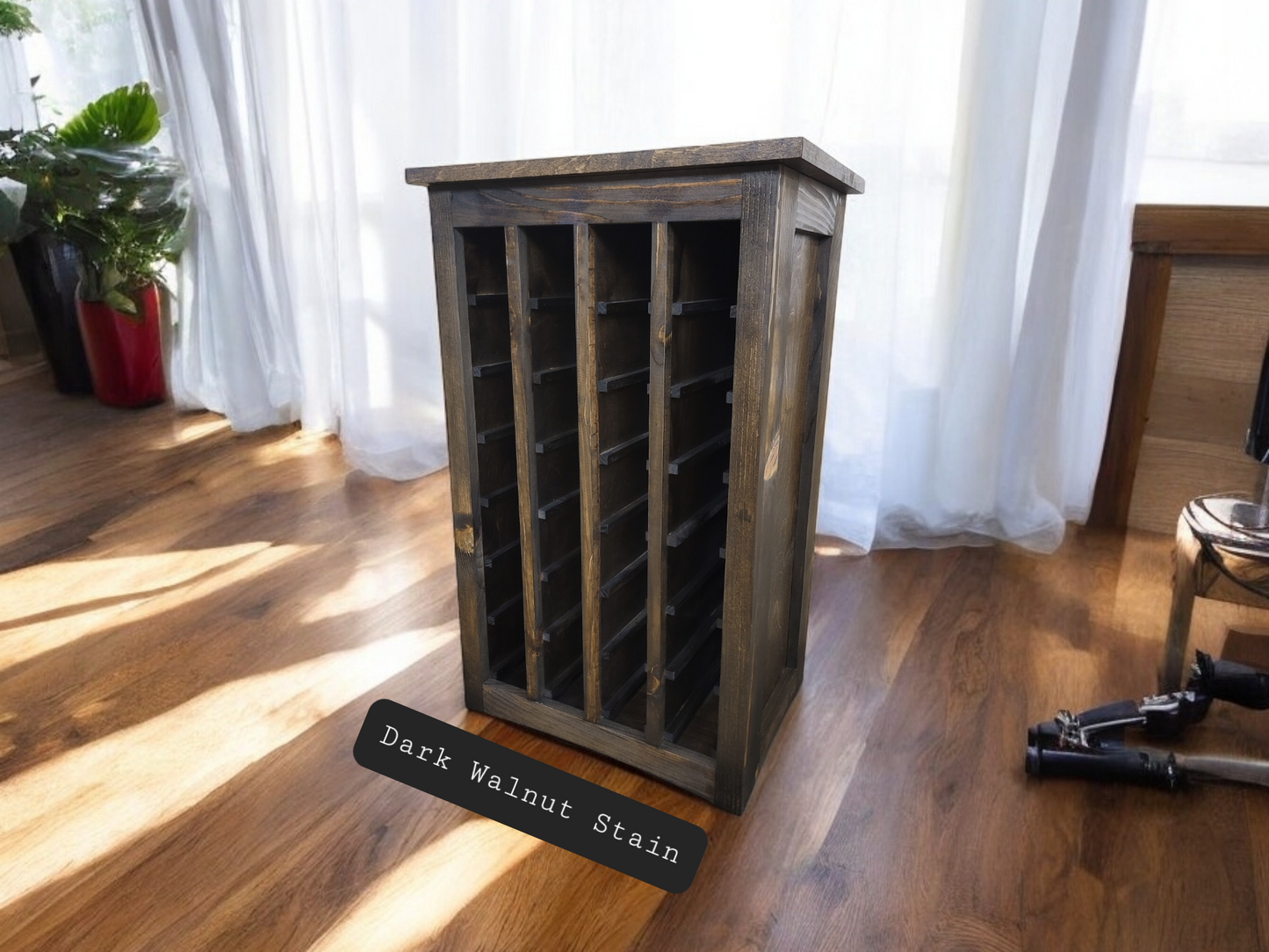 56 Bottle Modern Rustic Wine Cabinet and Jail