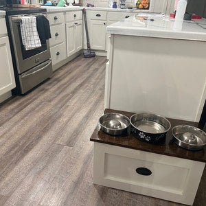 3 Bowl LARGE Raised Dog Bowl Feeding Station