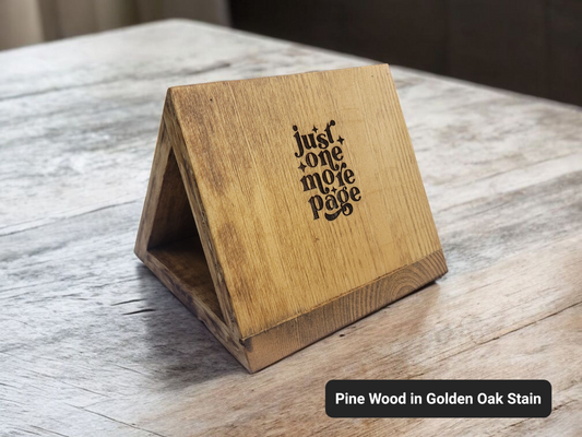 Handcrafted Wooden Book Holder – Personalized Bedside Bookmark Stand