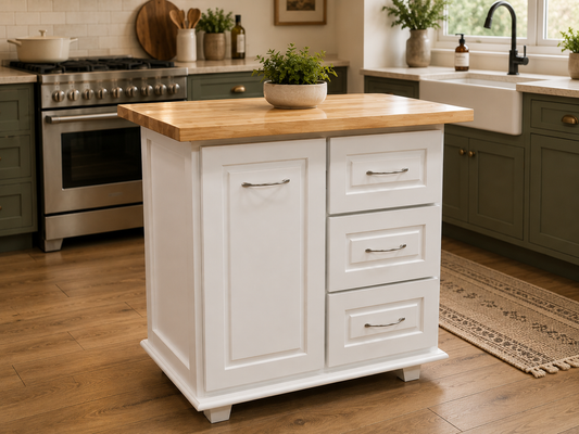 Shaker Raised Panel Kitchen Island 25" x 36"