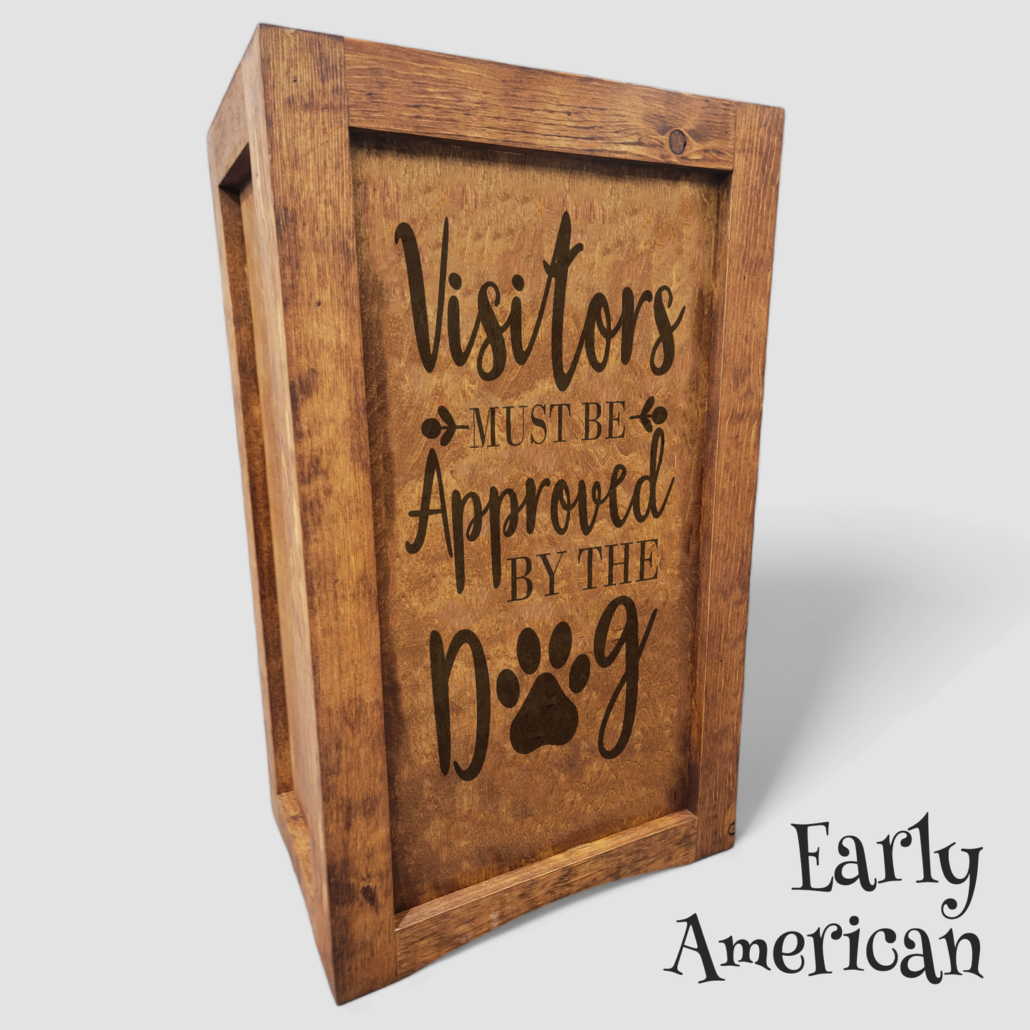 Engraved Shaker Wooden Dog Food Bin