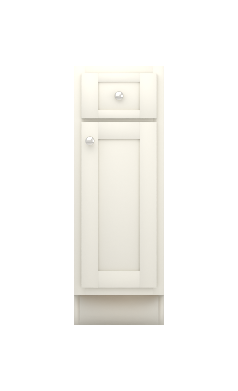 Painted example: Alabaster SW 7008 (Sherwin-Williams) with polished nickel knobs