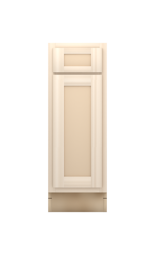 12" Face Frame Flat Shaker base cabinet, ready to paint, front view