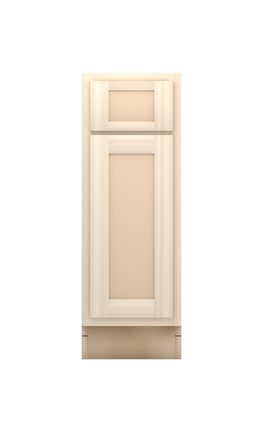 12" Face Frame Flat Shaker base cabinet, ready to paint, front view