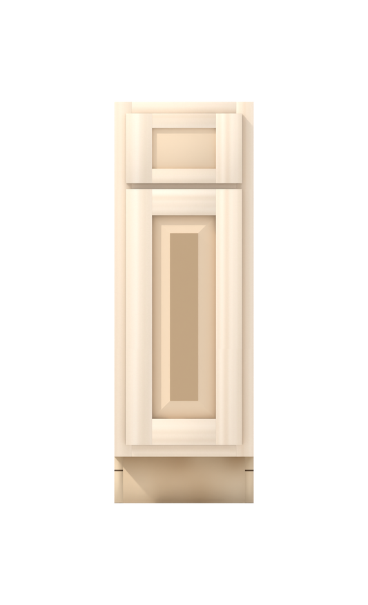 12" Face Frame Raised Panel Shaker base cabinet, ready to paint, front view