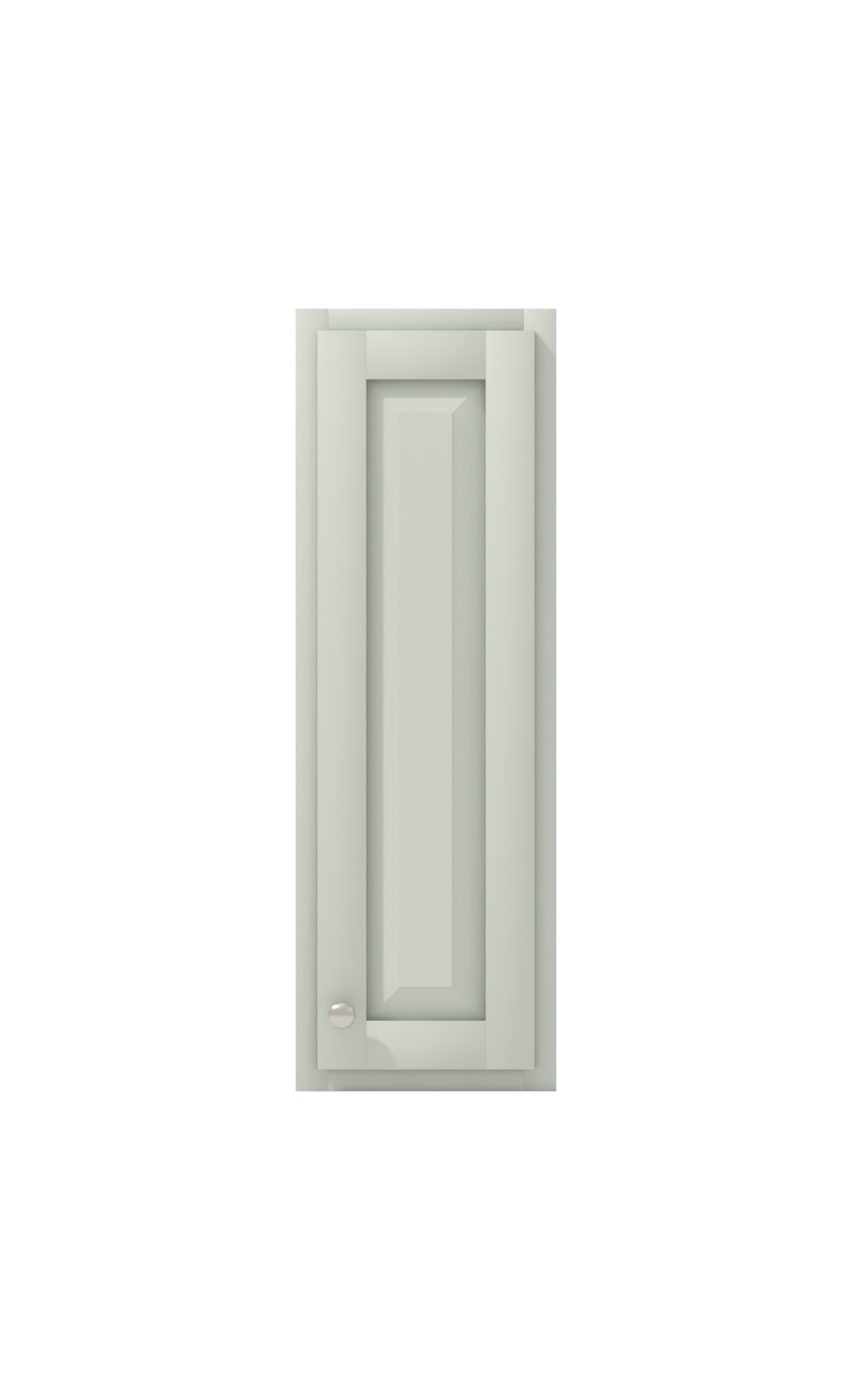Painted example: Sea Salt SW 6204 (Sherwin-Williams) with brushed nickel knobs