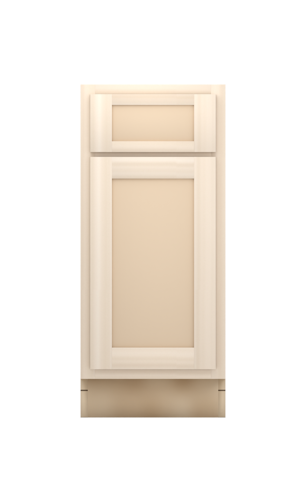 15" Face Frame Flat Shaker base cabinet, ready to paint, front view
