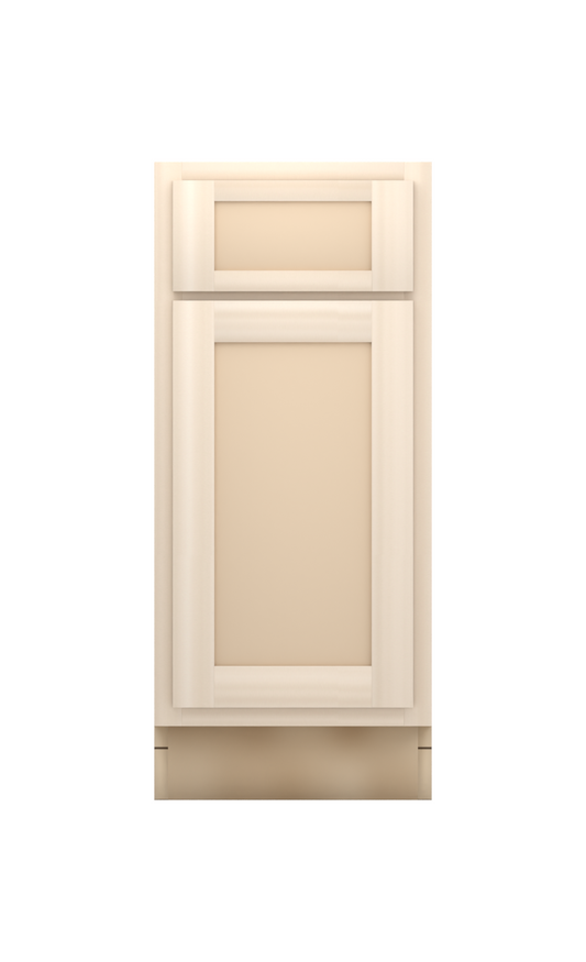 15" Face Frame Flat Shaker base cabinet, ready to paint, front view