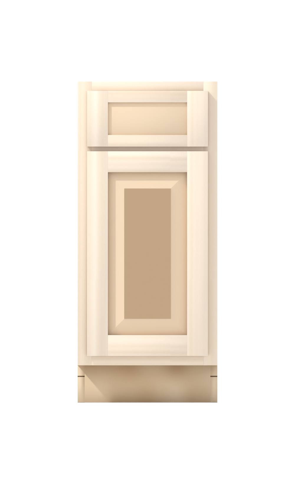 15" Face Frame Raised Panel Shaker base cabinet, ready to paint, front view