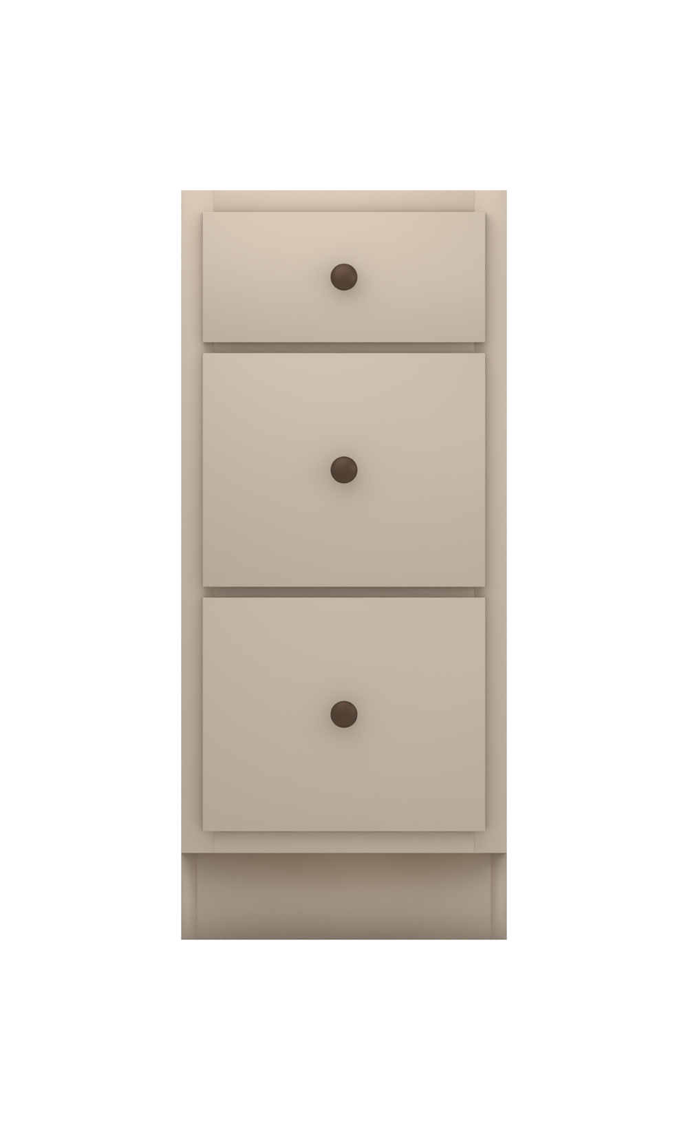 Painted example: Balanced Beige SW 7037 (Sherwin-Williams) with oil-rubbed bronze knobs