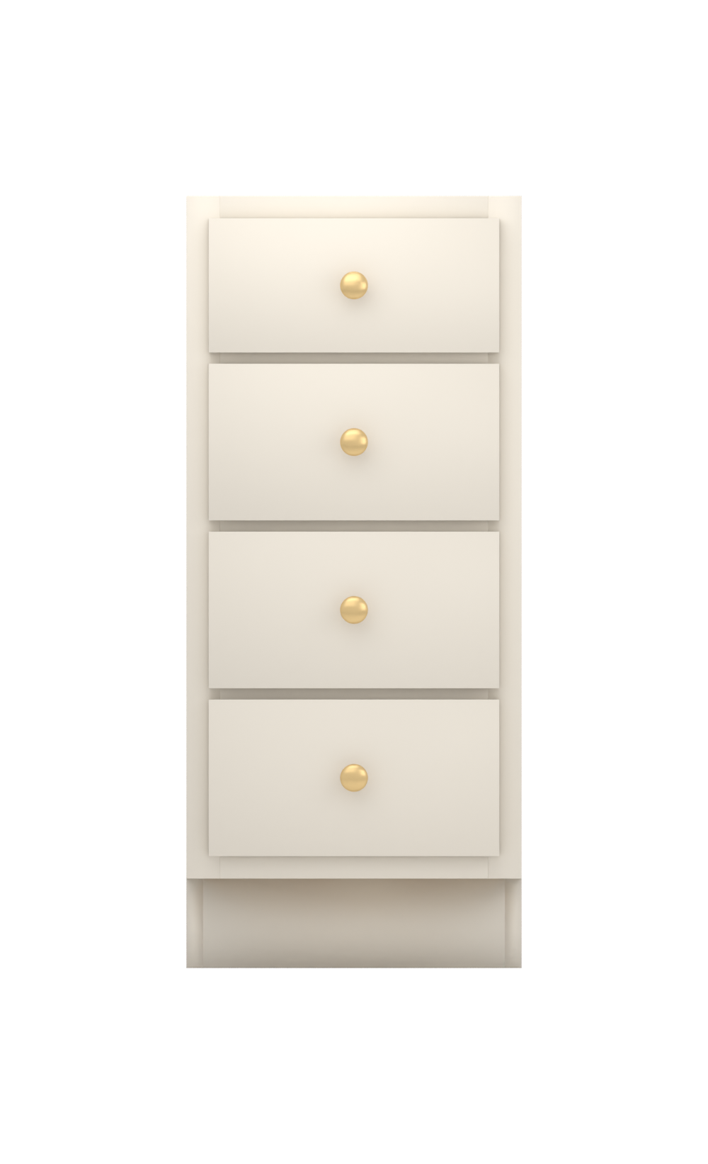 Painted example: Shoji White SW 7042 (Sherwin-Williams) with brushed brass knobs