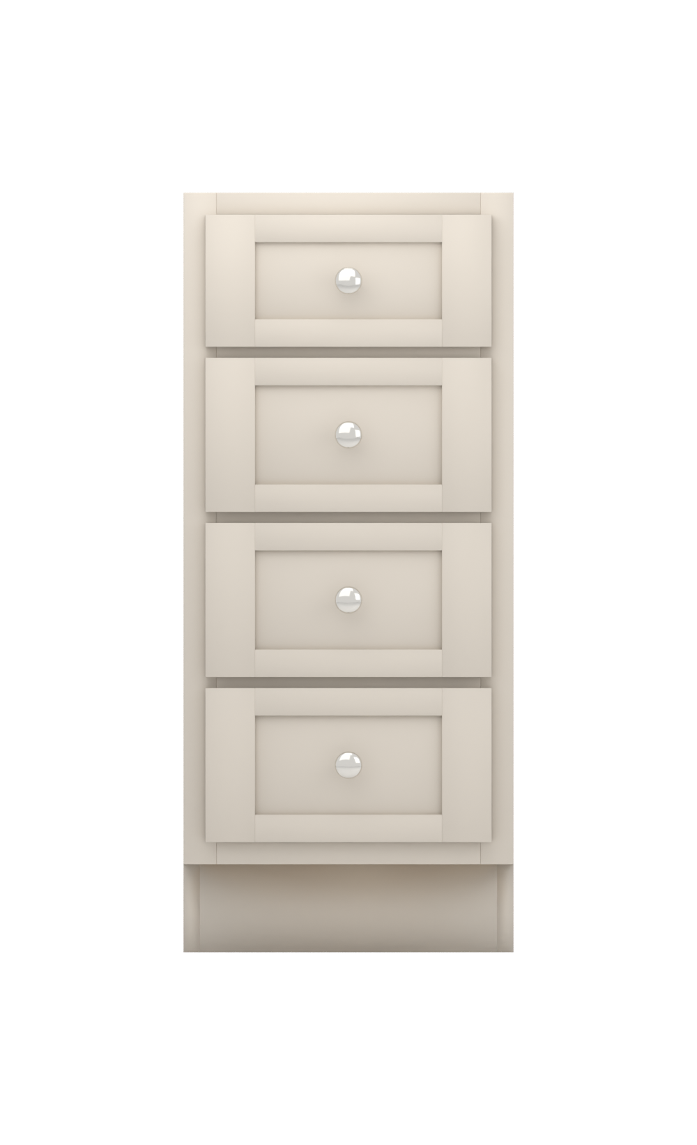 Painted example: Modern Gray SW 7632 (Sherwin-Williams) with polished nickel knobs