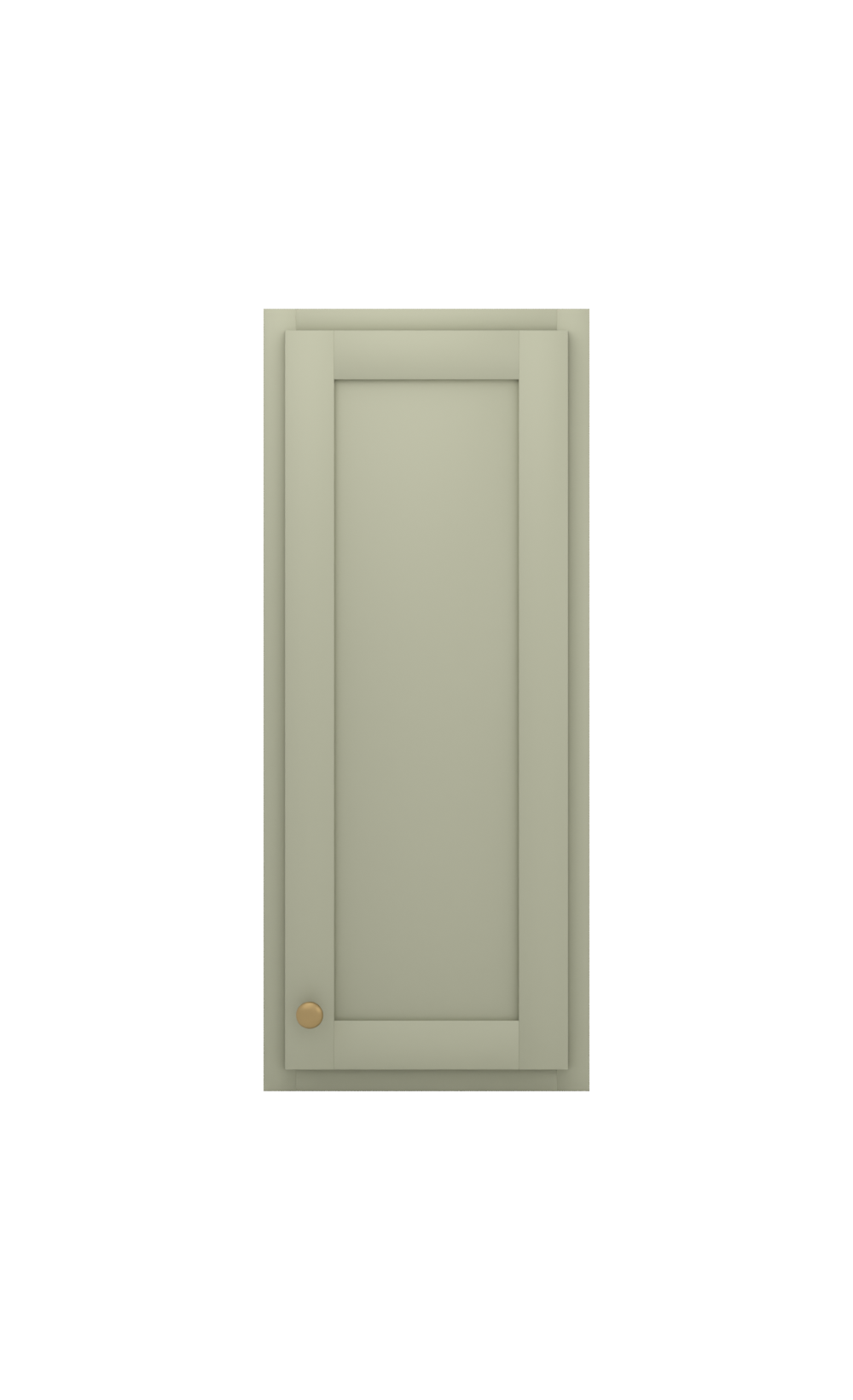 Painted example: Clary Sage SW 6178 (Sherwin-Williams) with antique brass knobs