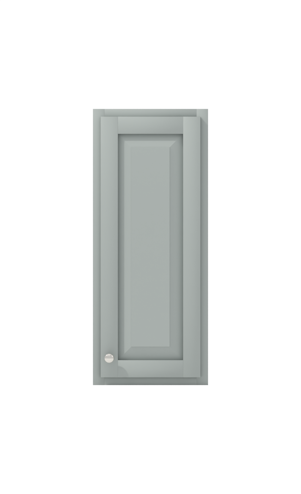 Painted example: Boothbay Gray HC-165 (Benjamin Moore) with polished nickel knobs