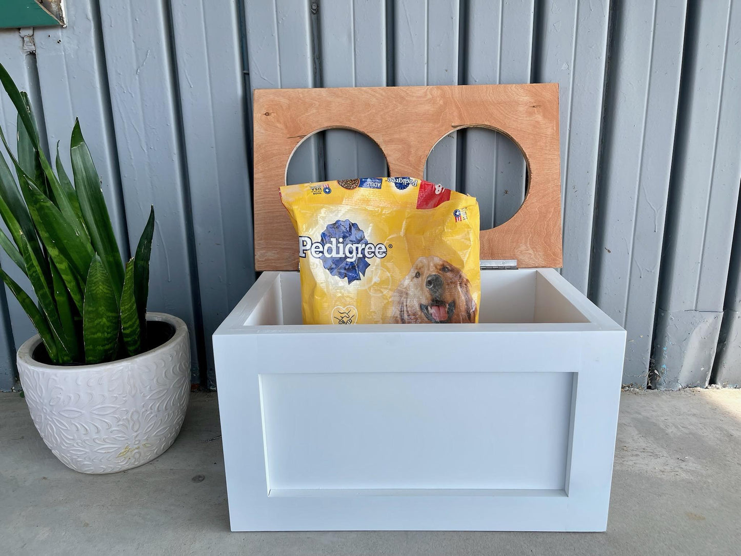 NEW! Lift-Top Raised Dog Bowl Feeder Stand in Farmhouse Style