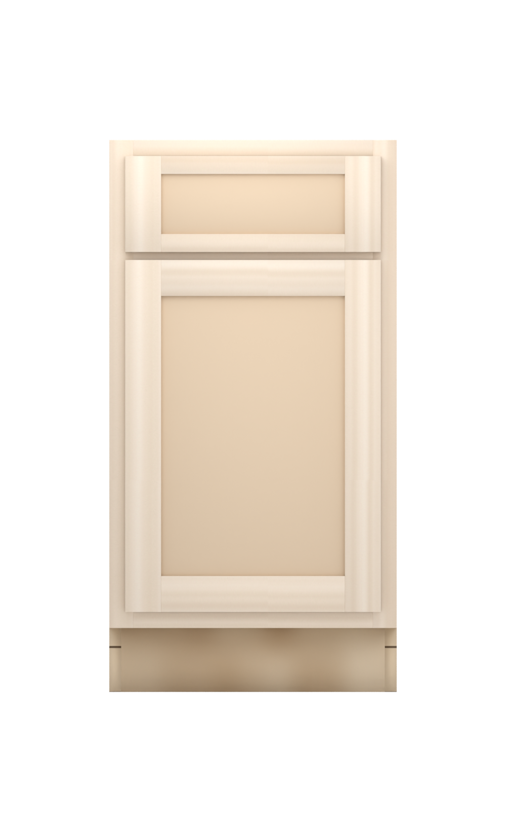 18" Face Frame Flat Shaker base cabinet, ready to paint, front view