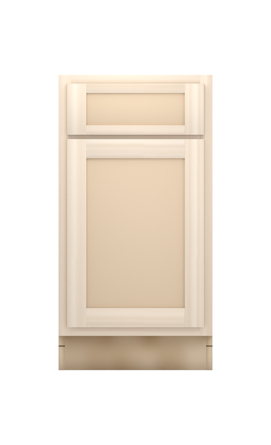 18" Face Frame Flat Shaker base cabinet, ready to paint, front view