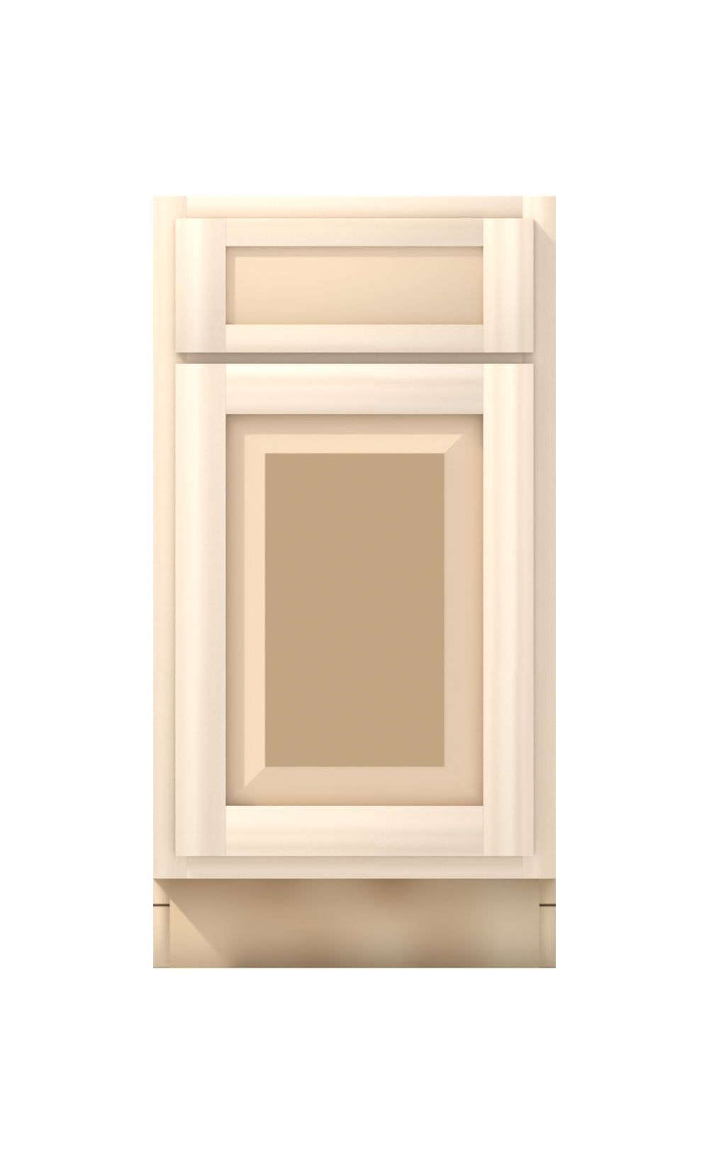 18" Face Frame Raised Panel Shaker base cabinet, ready to paint, front view