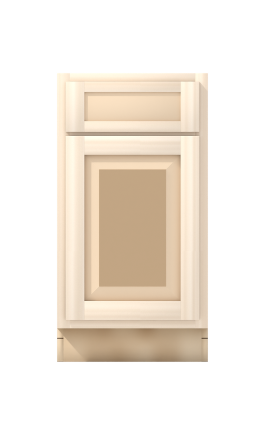 18" Face Frame Raised Panel Shaker base cabinet, ready to paint, front view