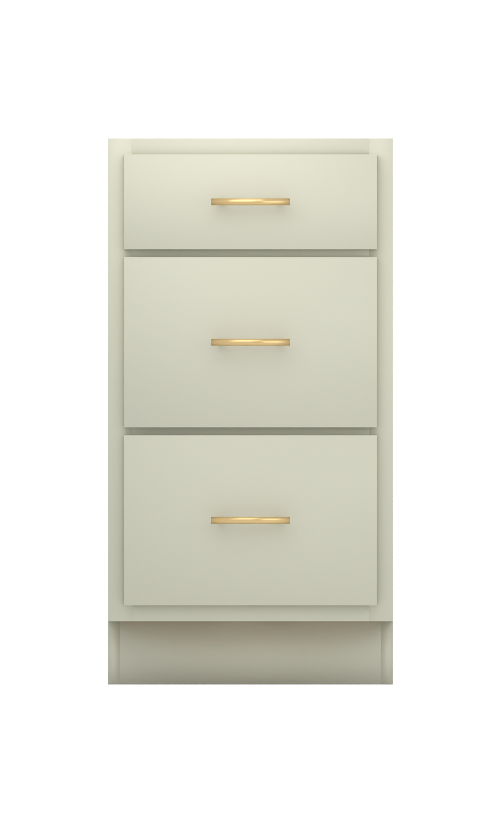 Painted example: Liveable Green SW 6176 (Sherwin-Williams) with brushed brass bar pulls