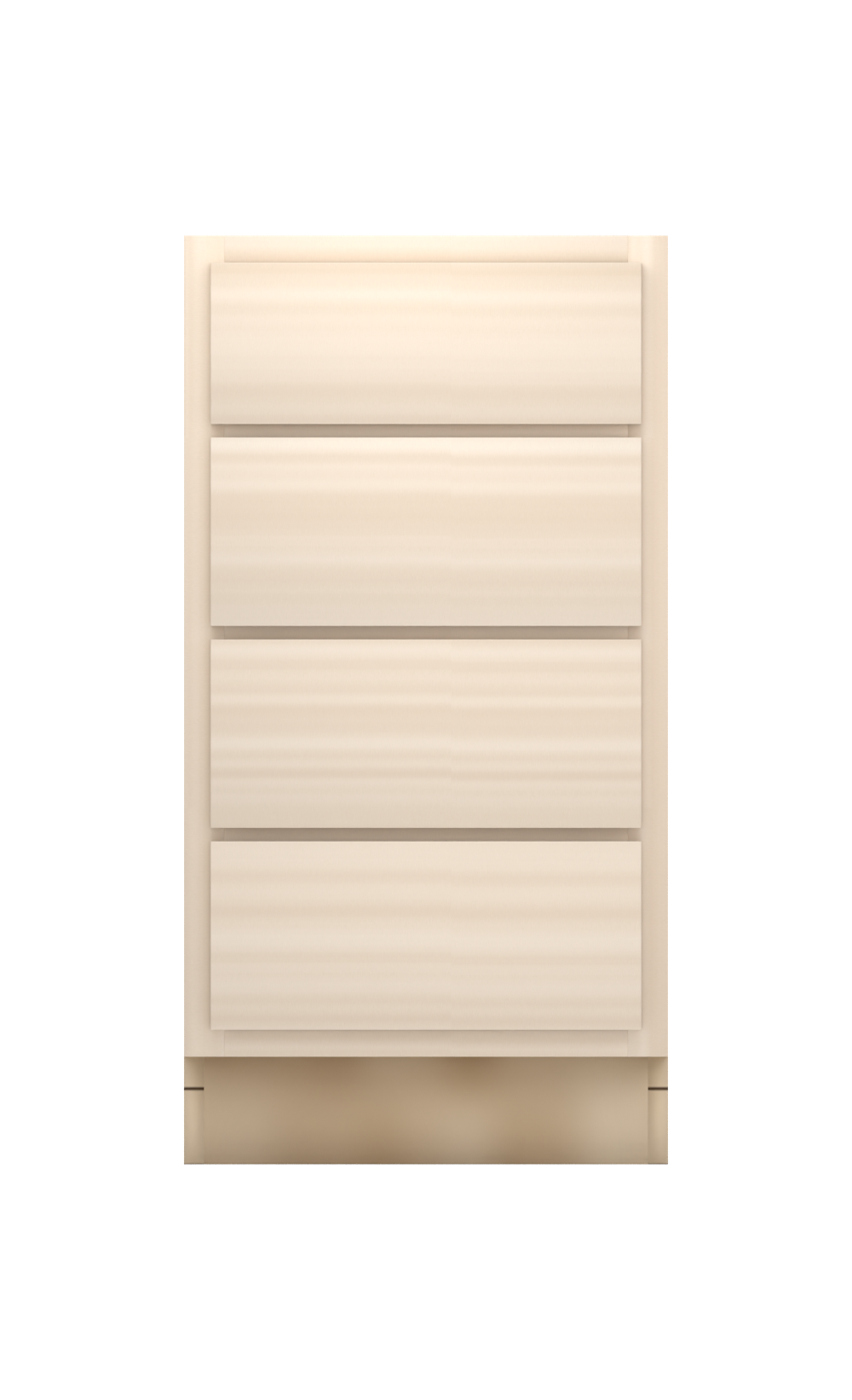 18" slab drawer base cabinet with 4 drawers, face frame, ready to paint, front view