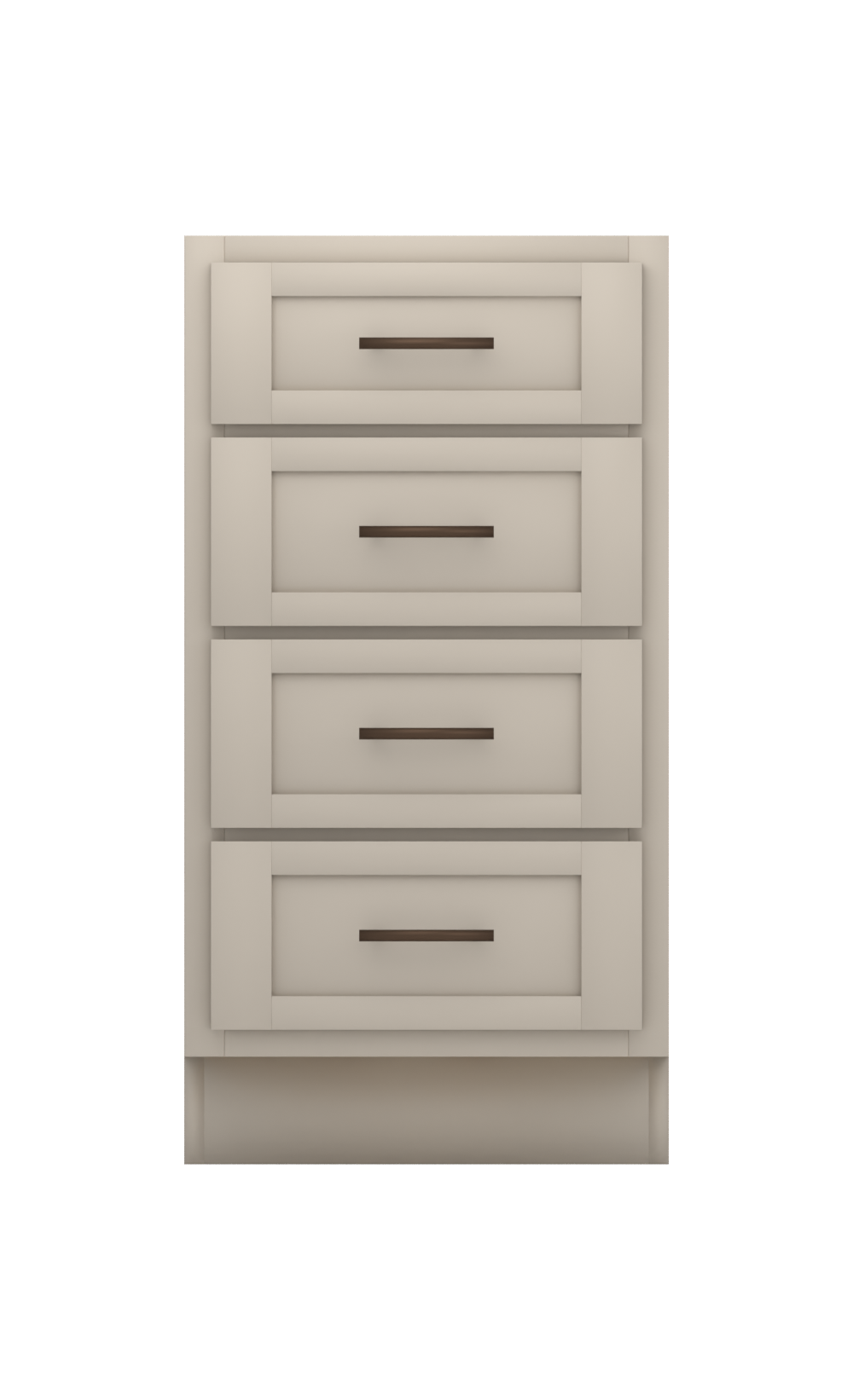 Painted example: Amazing Gray SW 7044 (Sherwin-Williams) with oil-rubbed bronze bar pulls
