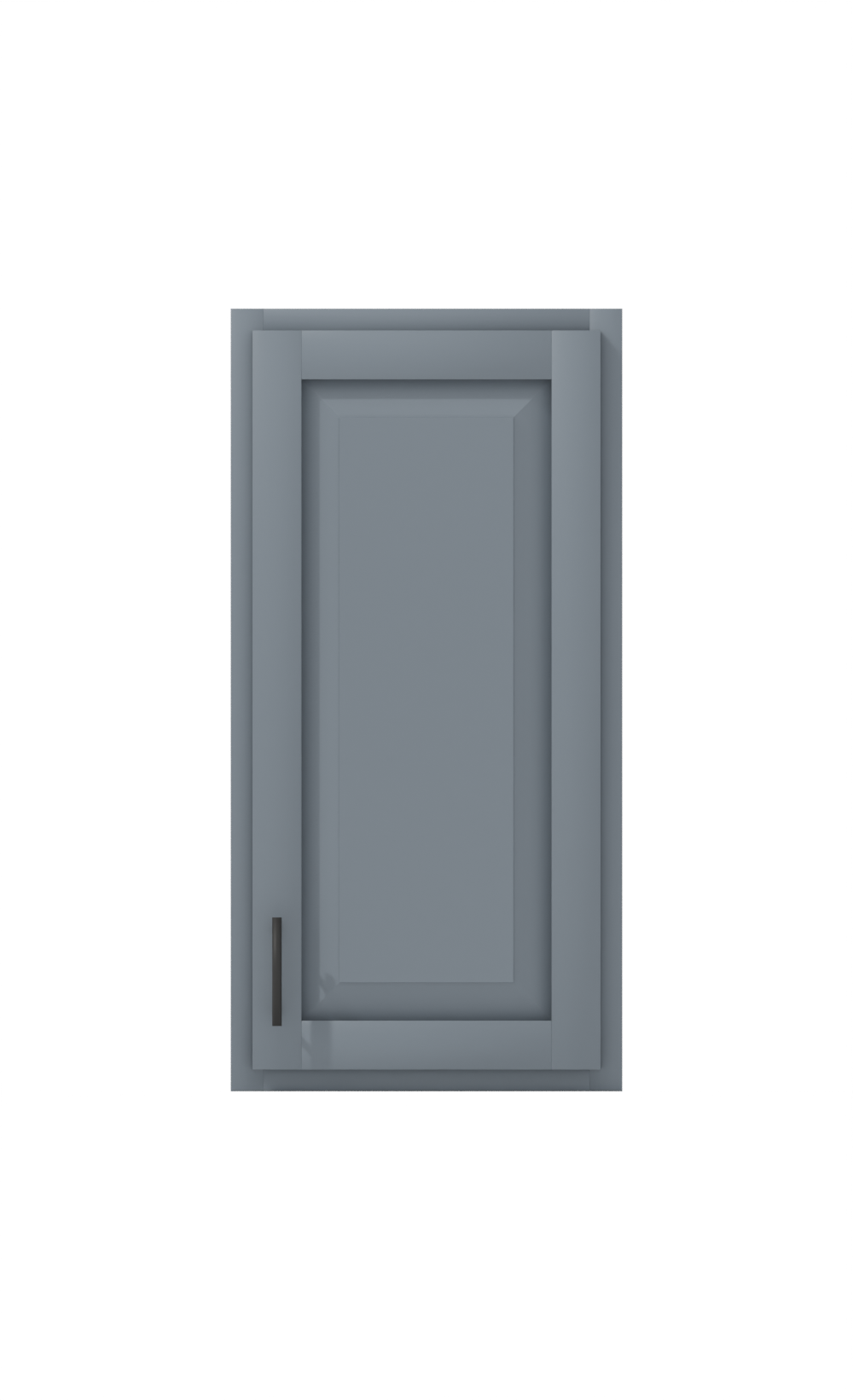 Painted example: Storm Cloud SW 6249 (Sherwin-Williams) with matte black bar pulls