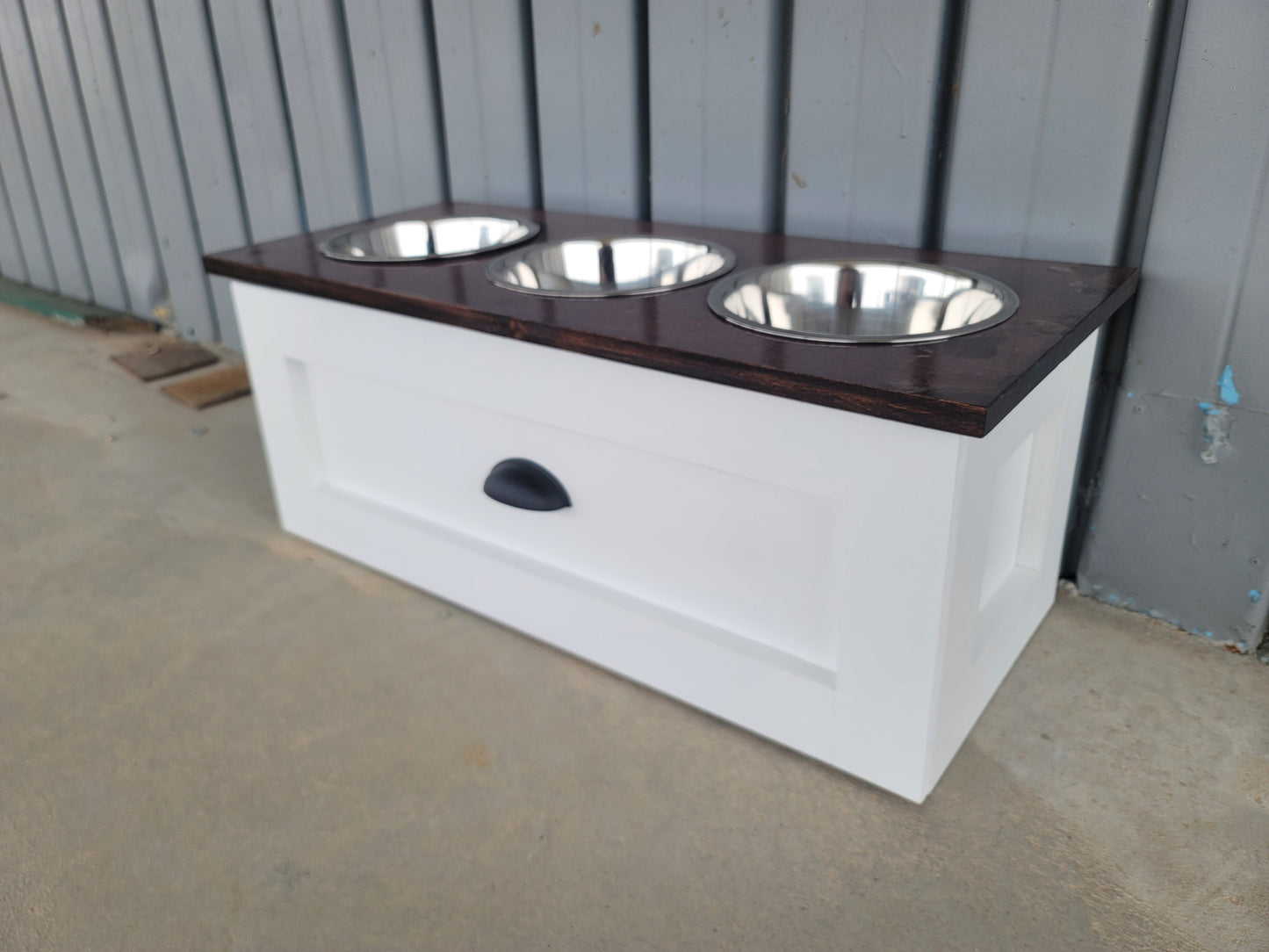 3 Bowl MEDIUM Raised Dog Bowl Feeding Station