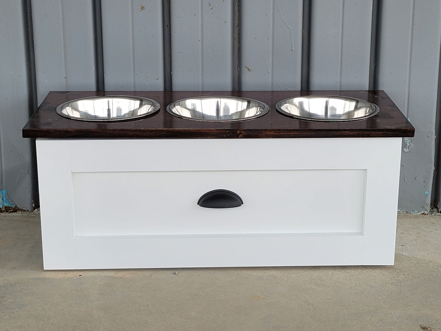 3 Bowl MEDIUM Raised Dog Bowl Feeding Station