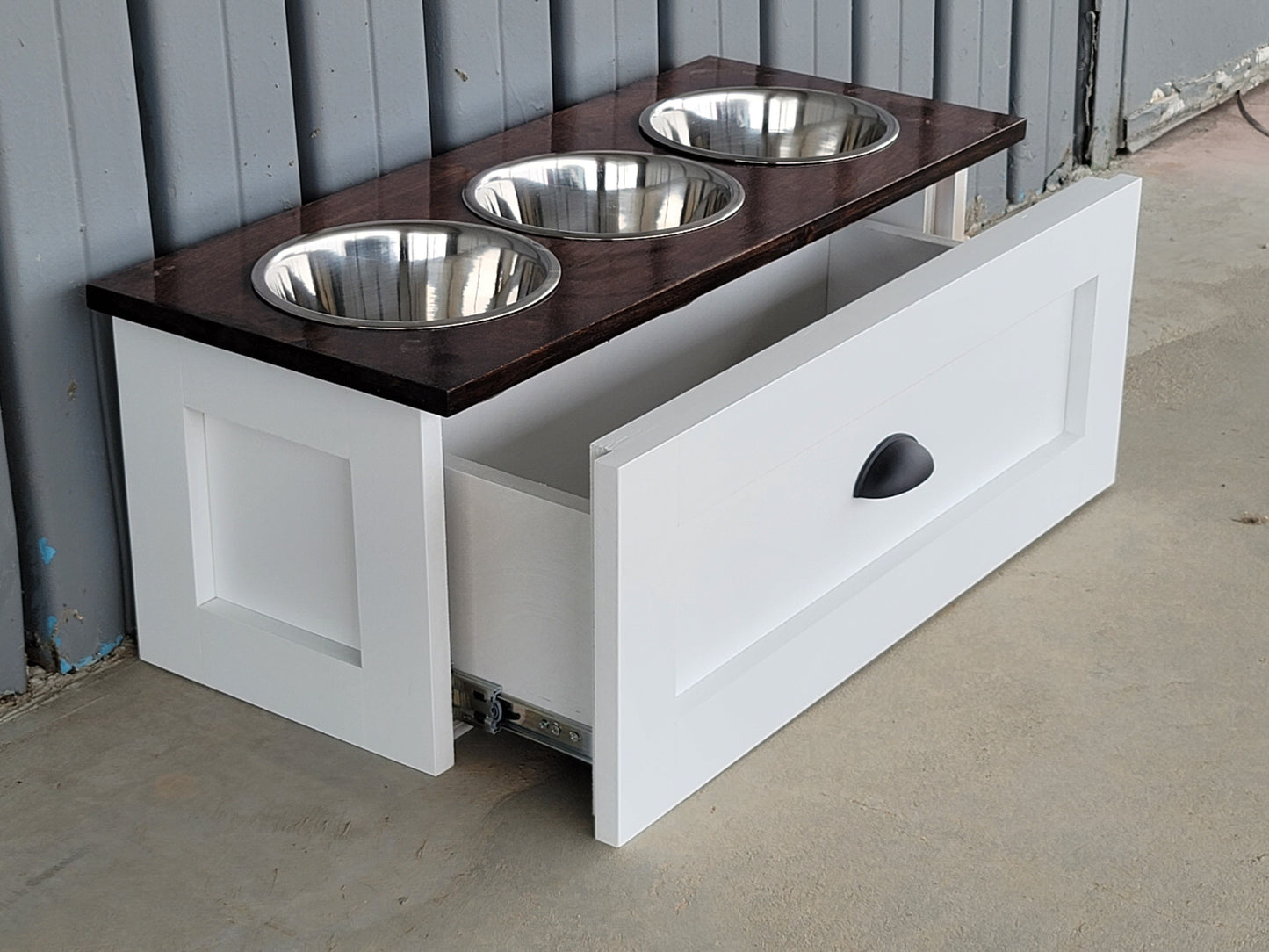 3 Bowl MEDIUM Raised Dog Bowl Feeding Station