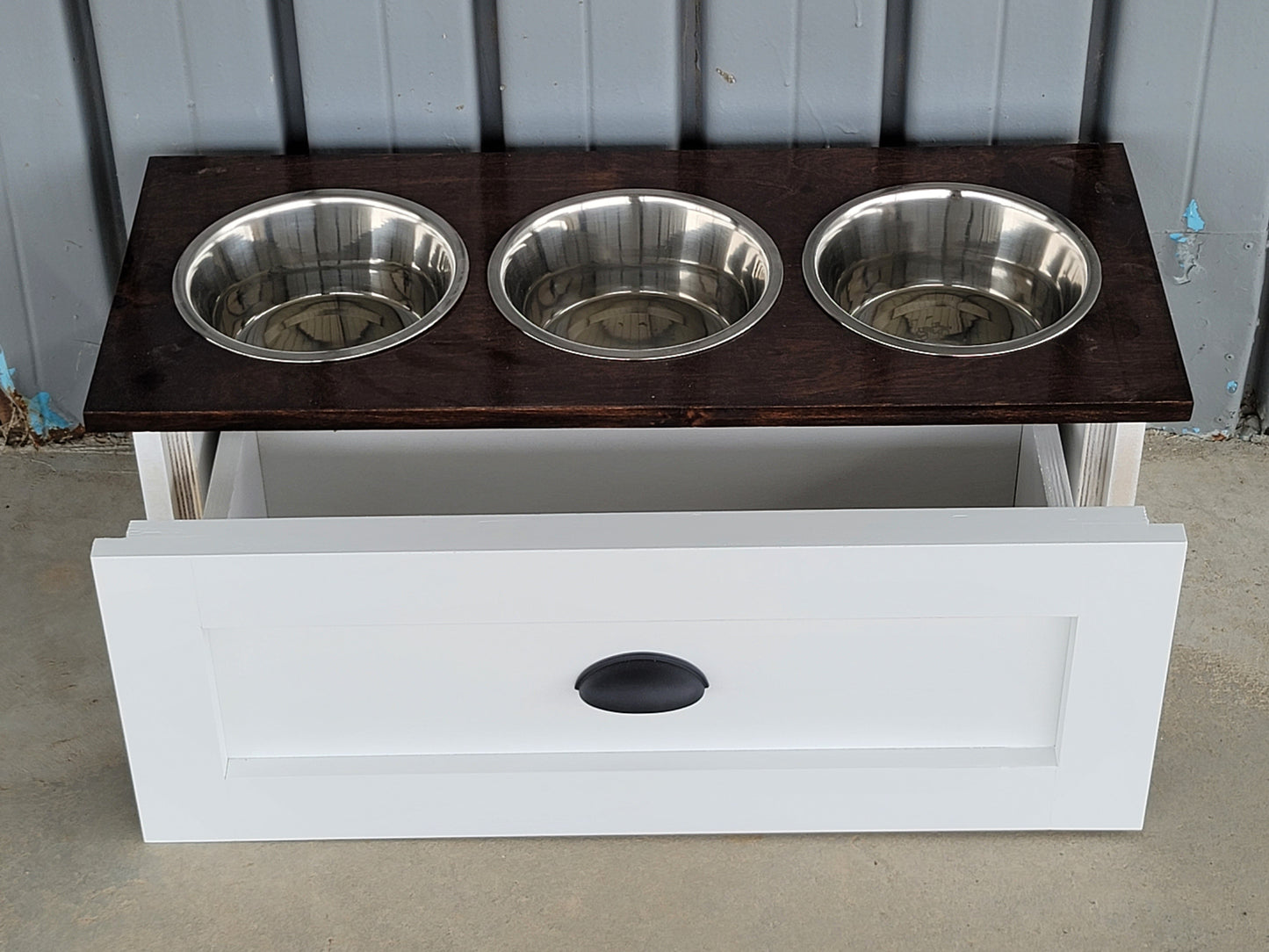 3 Bowl MEDIUM Raised Dog Bowl Feeding Station