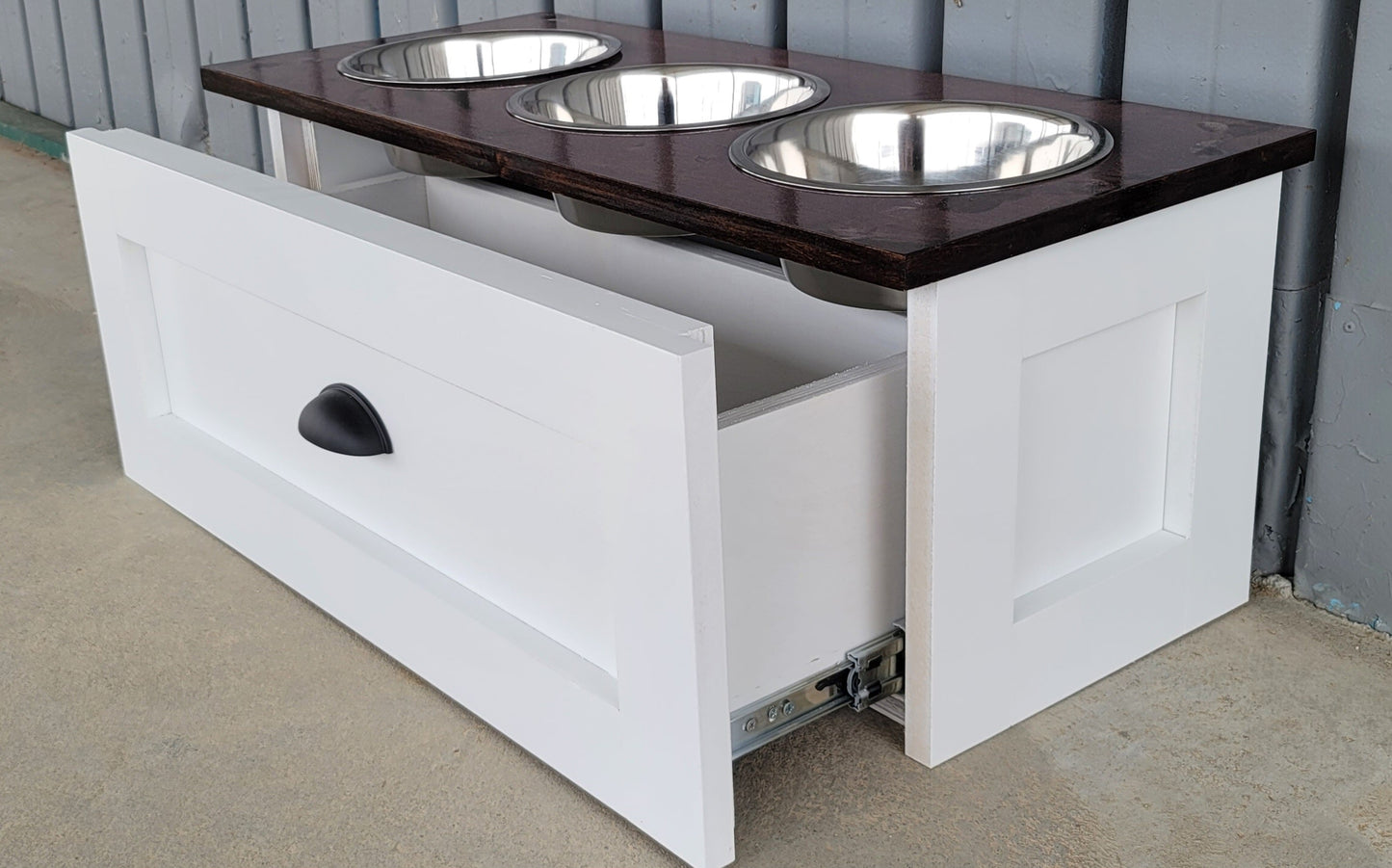 3 Bowl MEDIUM Raised Dog Bowl Feeding Station