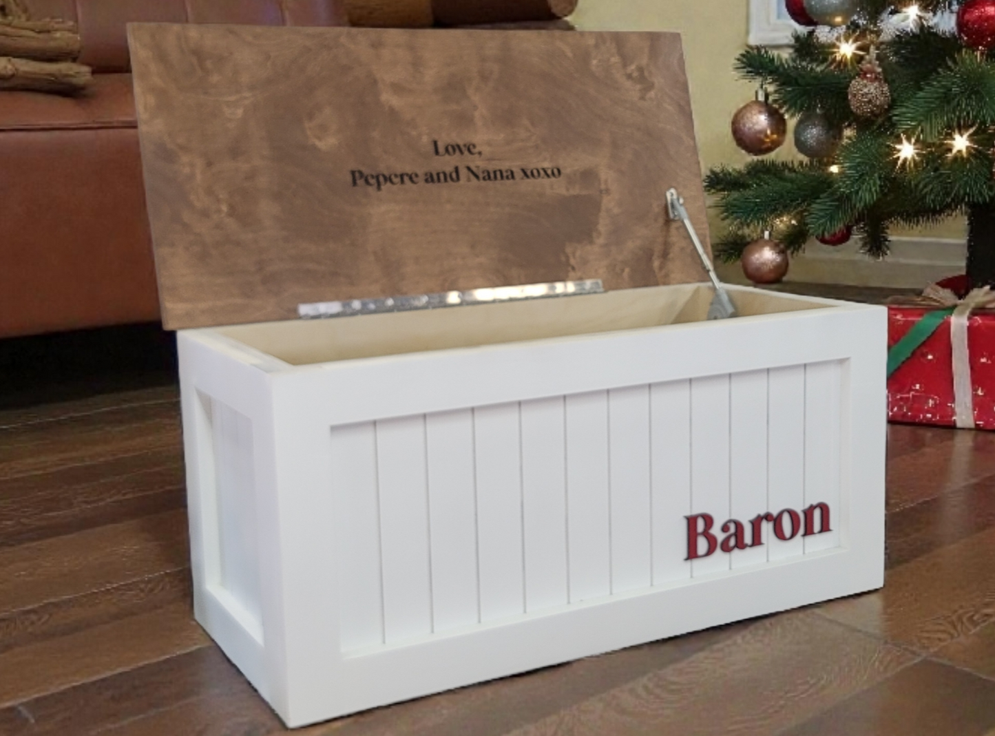 My Famous Shiplap Style Personalized Toy Box