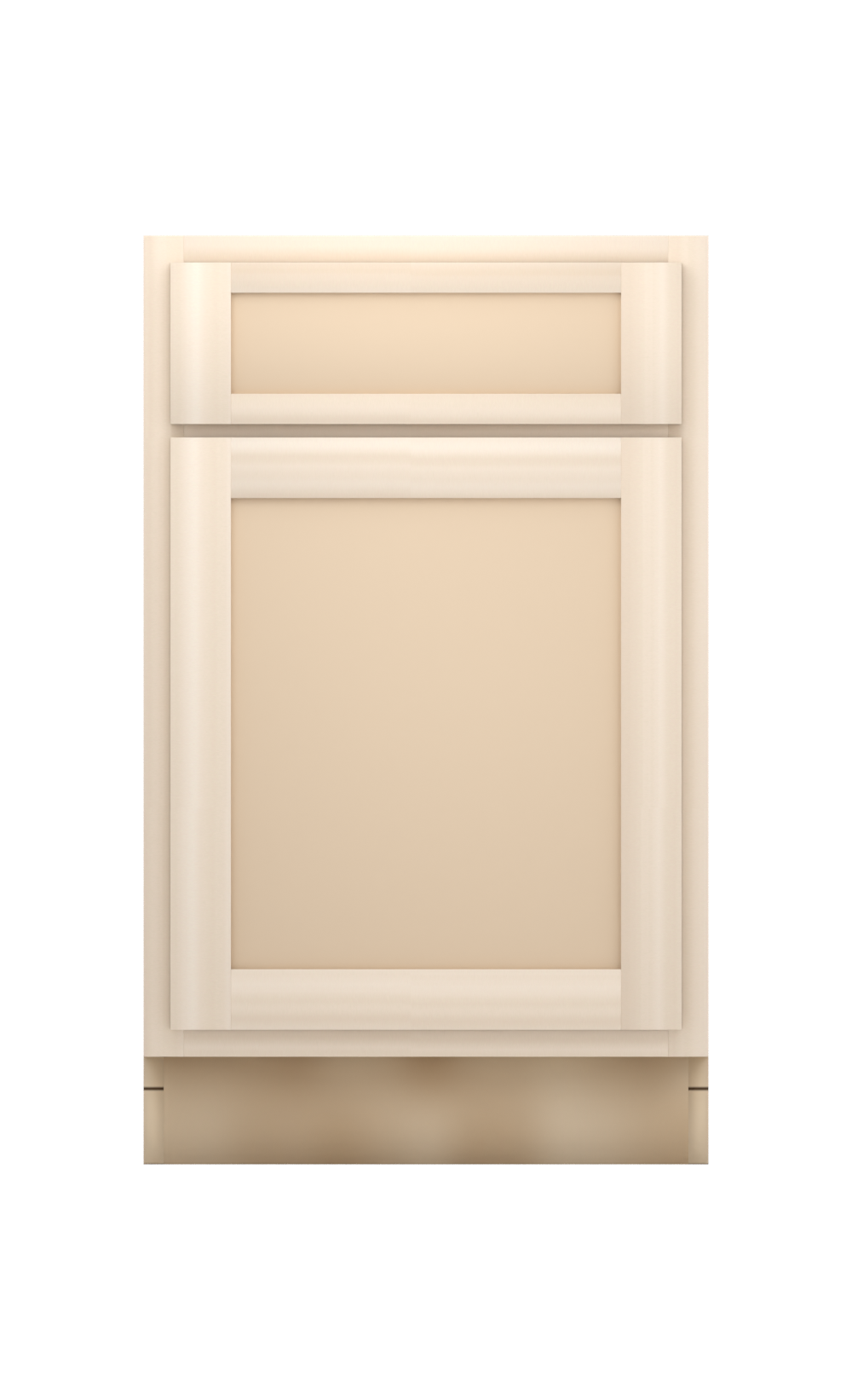 21" Face Frame Flat Shaker base cabinet, ready to paint, front view