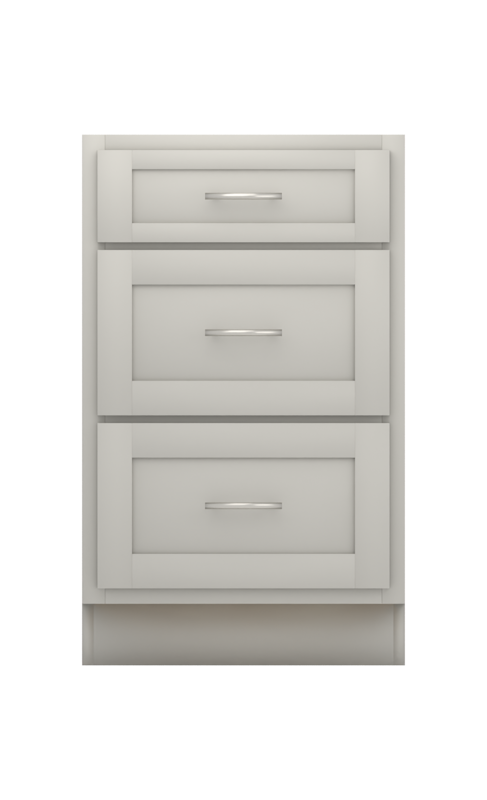 Painted example: Silverplate SW 7649 (Sherwin-Williams) with brushed nickel bar pulls