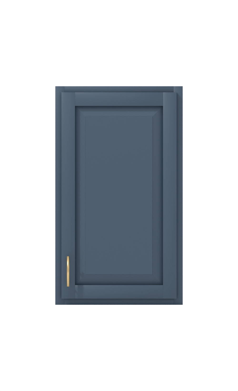 Painted example: Van Deusen Blue HC-156 (Benjamin Moore) with brushed brass bar pulls