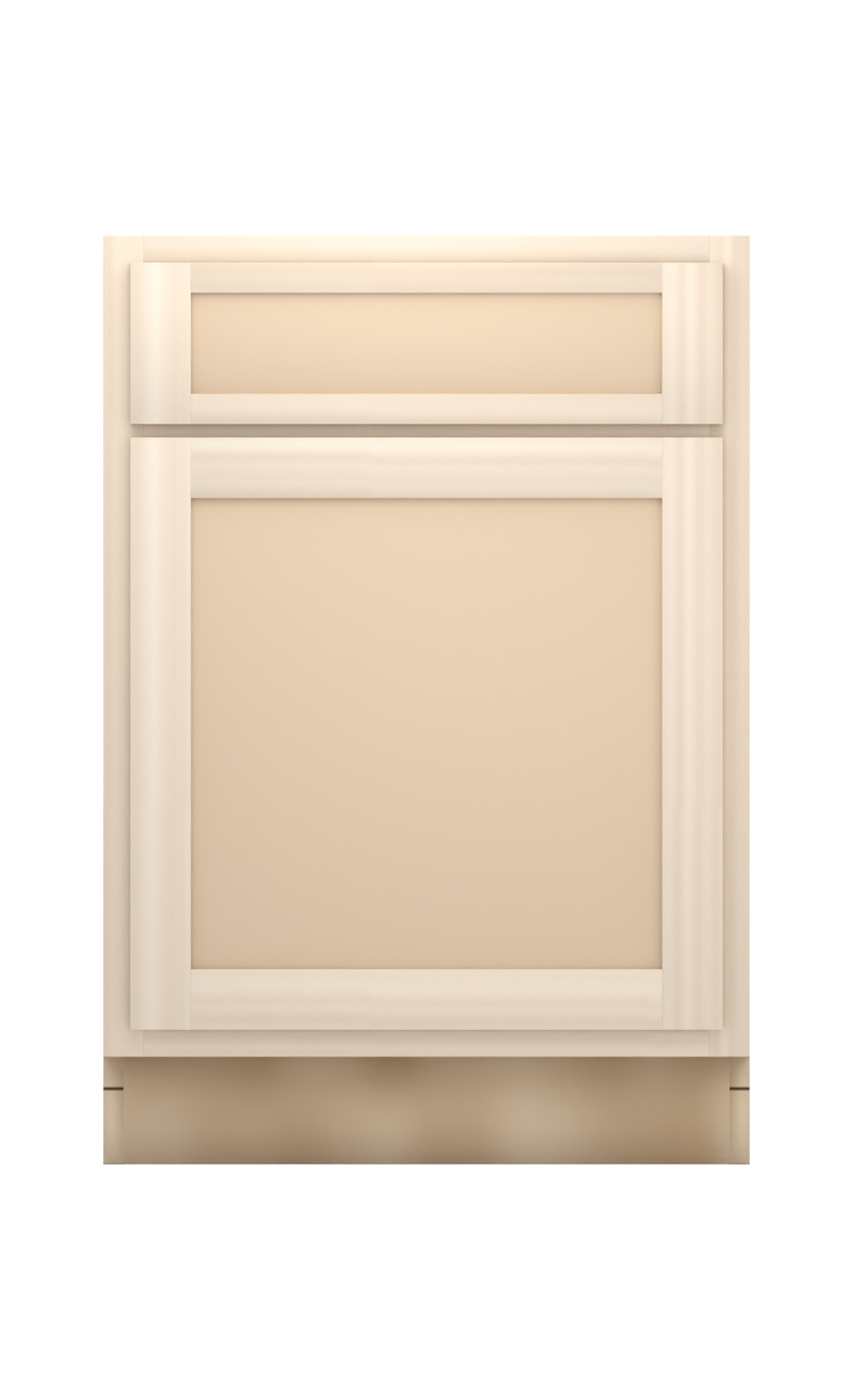 24" Face Frame Flat Shaker base cabinet, ready to paint, front view