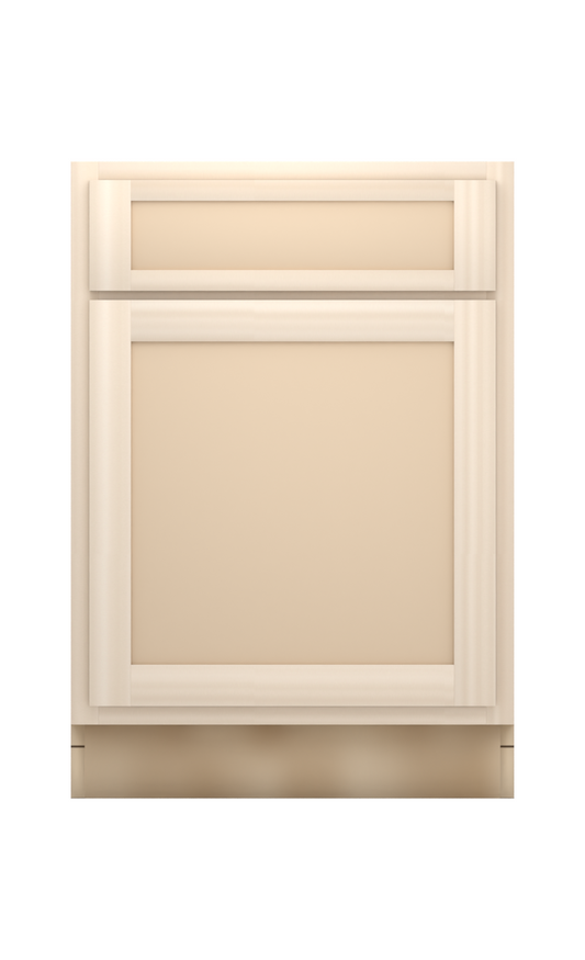 24" Face Frame Flat Shaker base cabinet, ready to paint, front view
