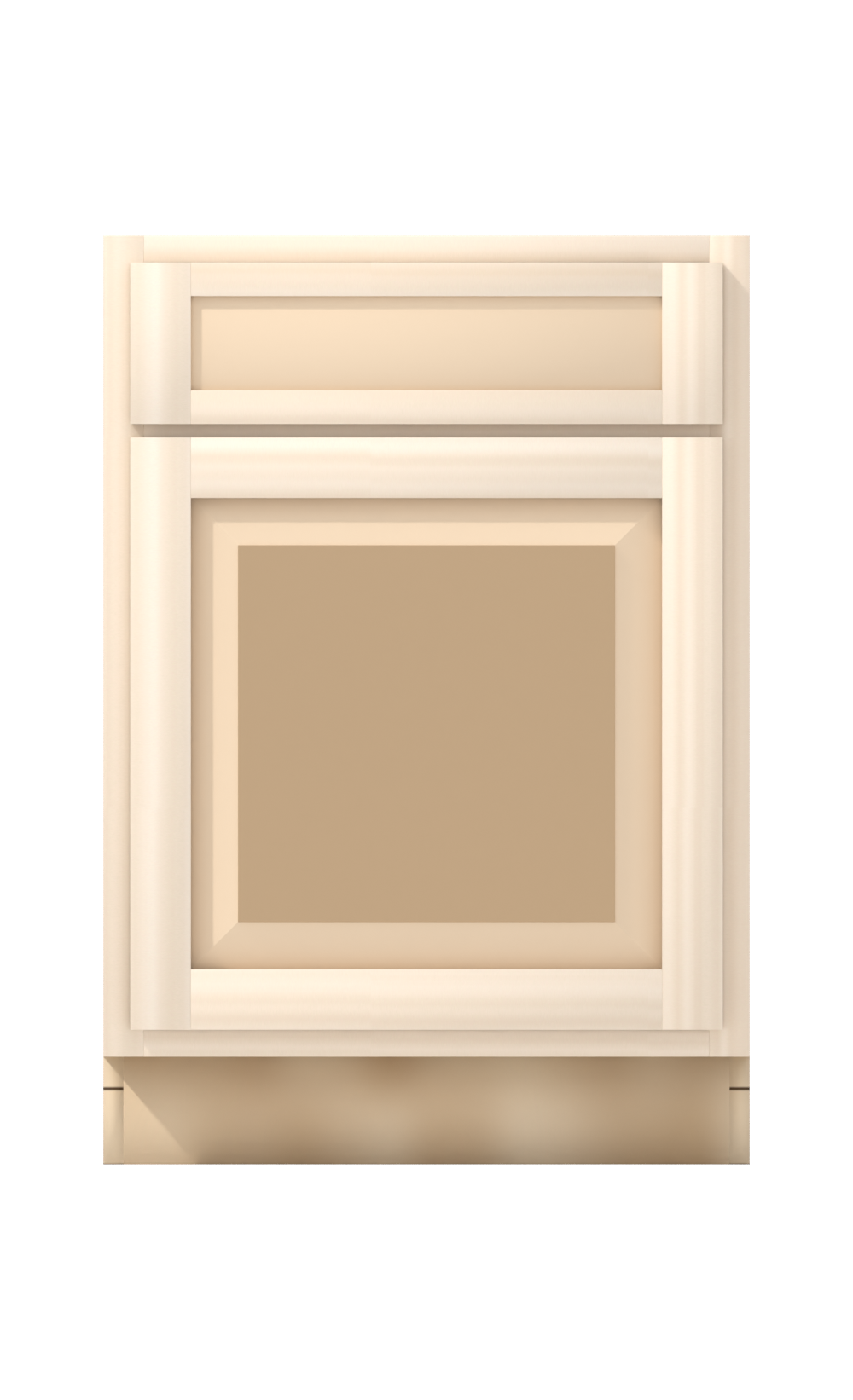 24" Face Frame Raised Panel Shaker base cabinet, ready to paint, front view