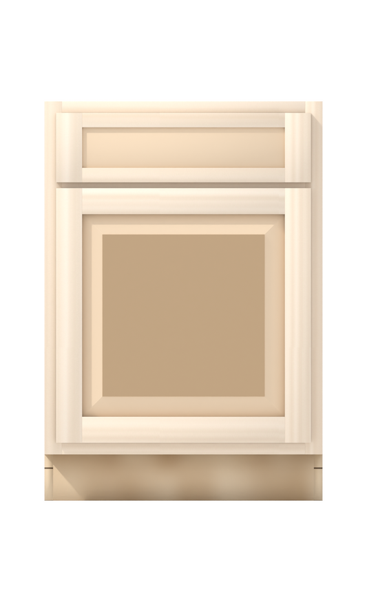 24" Face Frame Raised Panel Shaker base cabinet, ready to paint, front view
