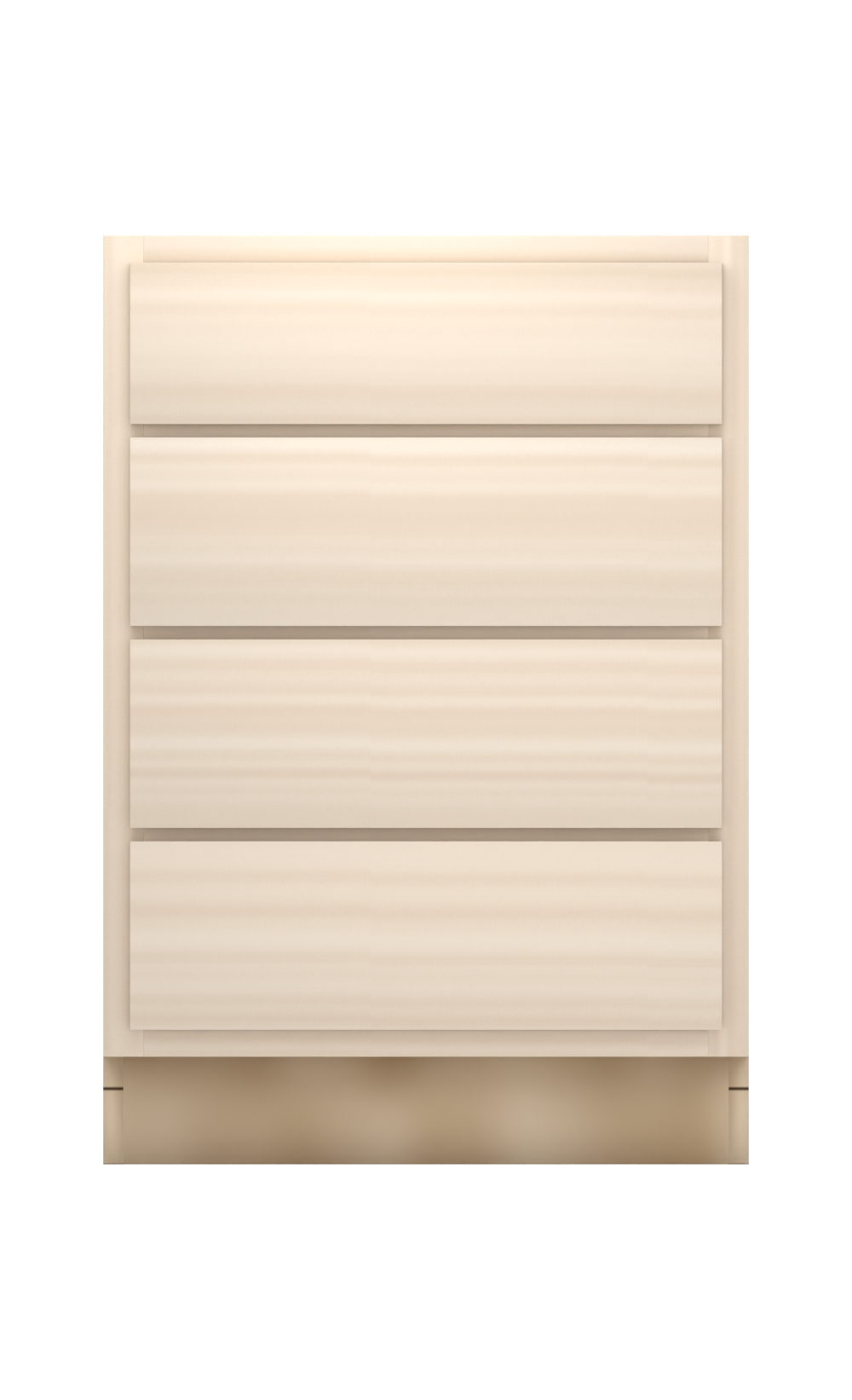 24" slab drawer base cabinet with 4 drawers, face frame, ready to paint, front view