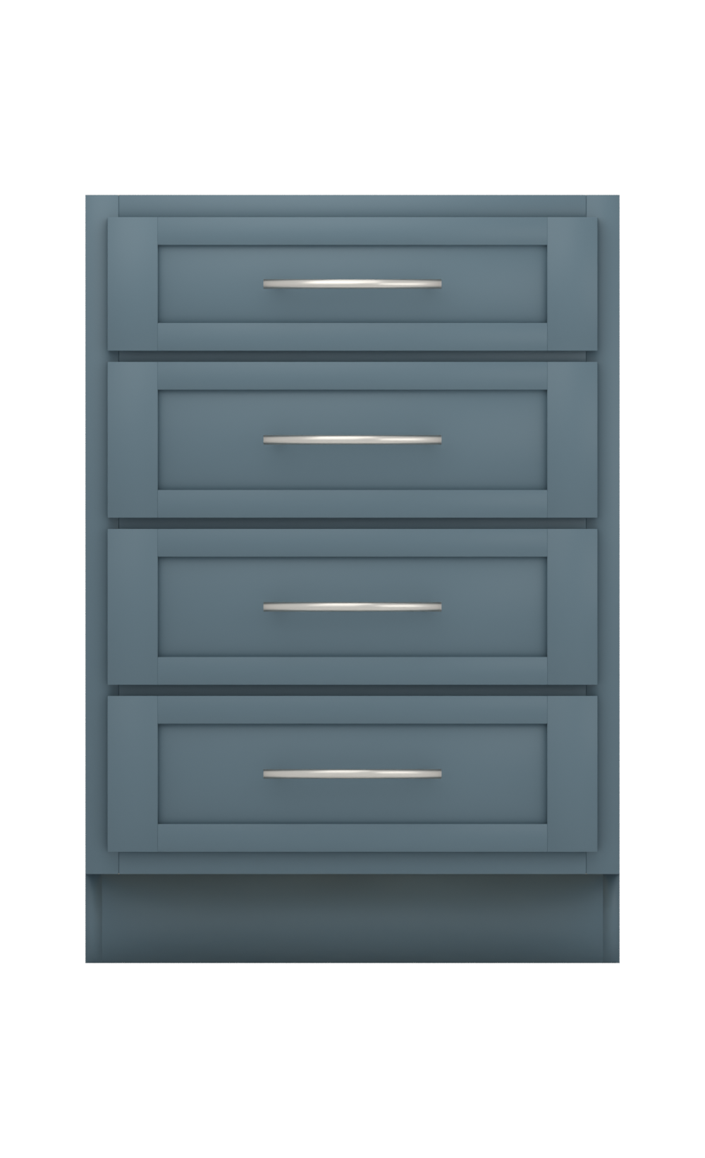 Painted example: Smoky Blue SW 7604 (Sherwin-Williams) with brushed nickel bar pulls