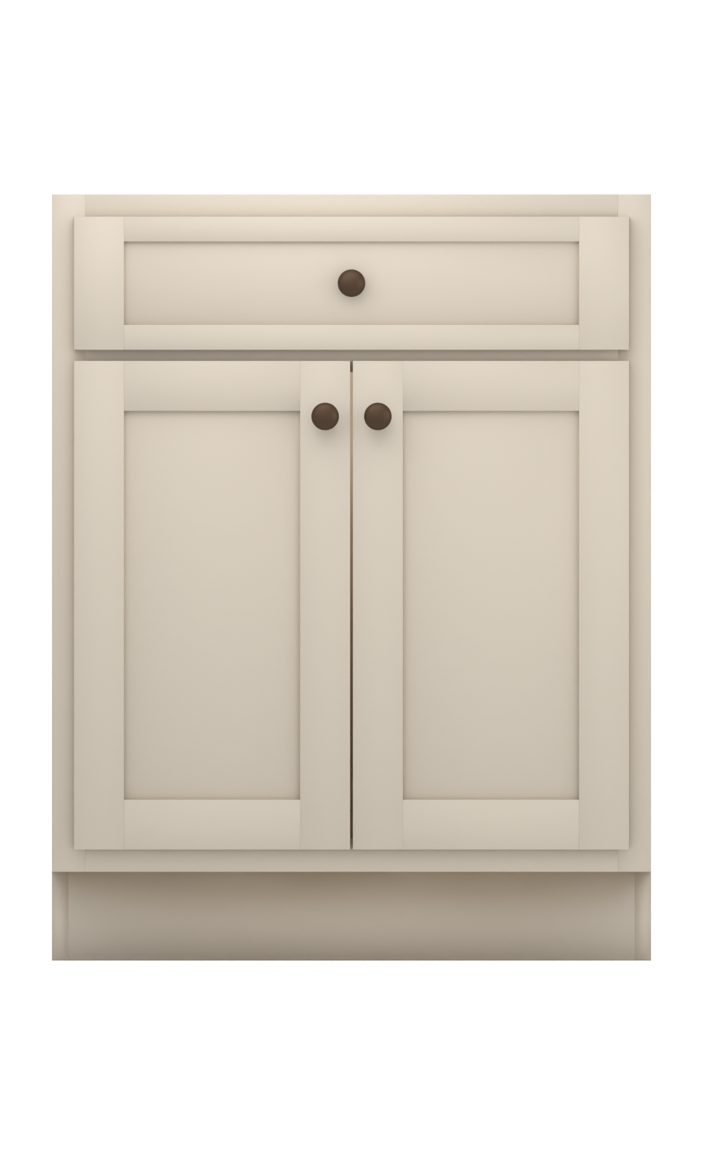 Painted example: Accessible Beige SW 7036 (Sherwin-Williams) with oil-rubbed bronze knobs