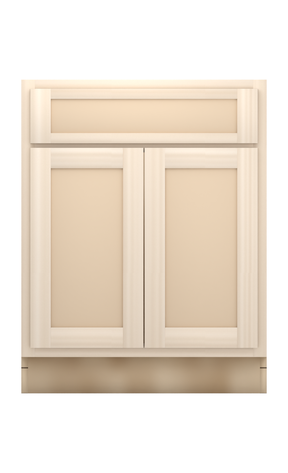 27" Face Frame Flat Shaker base cabinet, ready to paint, front view