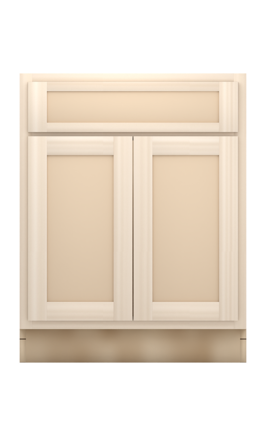27" Face Frame Flat Shaker base cabinet, ready to paint, front view