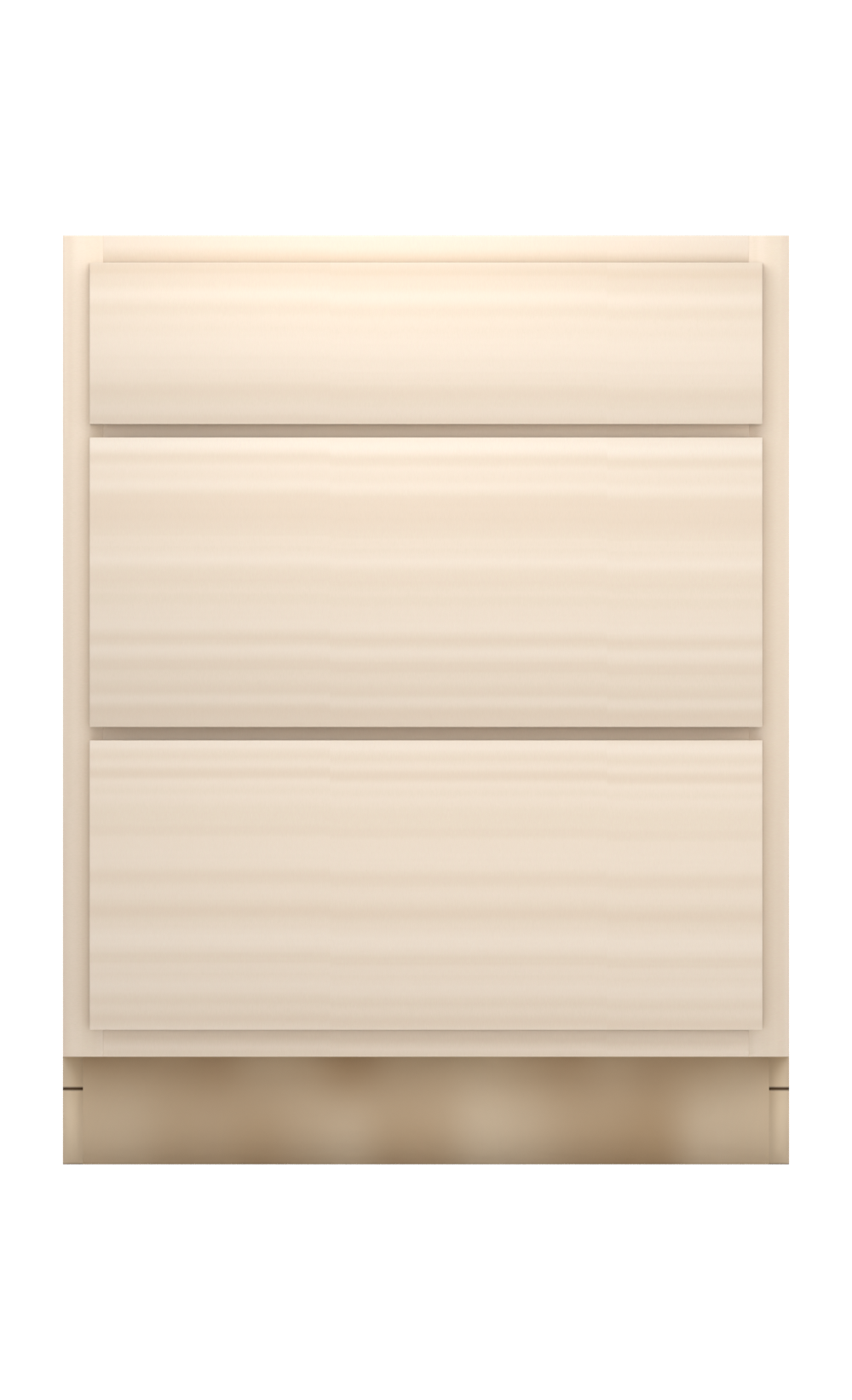 27" slab drawer base cabinet with 3 drawers, face frame, ready to paint, front view